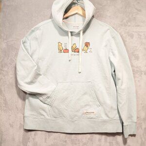 Life is Good Winnie the Pooh Halloween Sweatshirt Hoodie Cotton Pale Blue XL